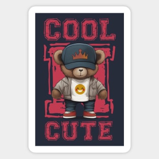 cool and cute (bear) Sticker